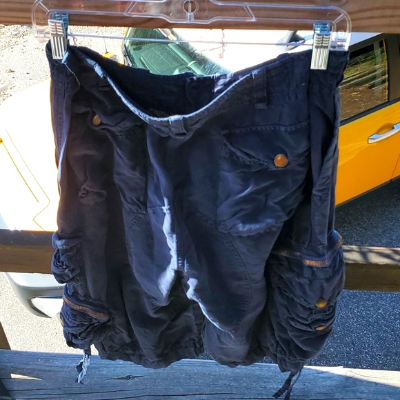 💥SOLD💥Ralph Lauren Linen&Silk Navy Blue Cargo Shorts - Picture 6 of 15